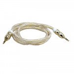 Wholesale Auxiliary Music Cable 3.5mm to 3.5mm Heavy Duty Braided Wire (Gold)
